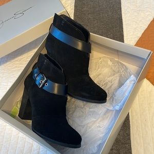 Black suede bootie